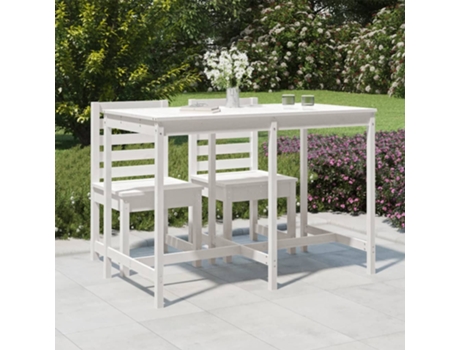 MAISON EXCLUSIVE Mesa de jardín madera maciza pino blanco 159,5x82,5x110 cm