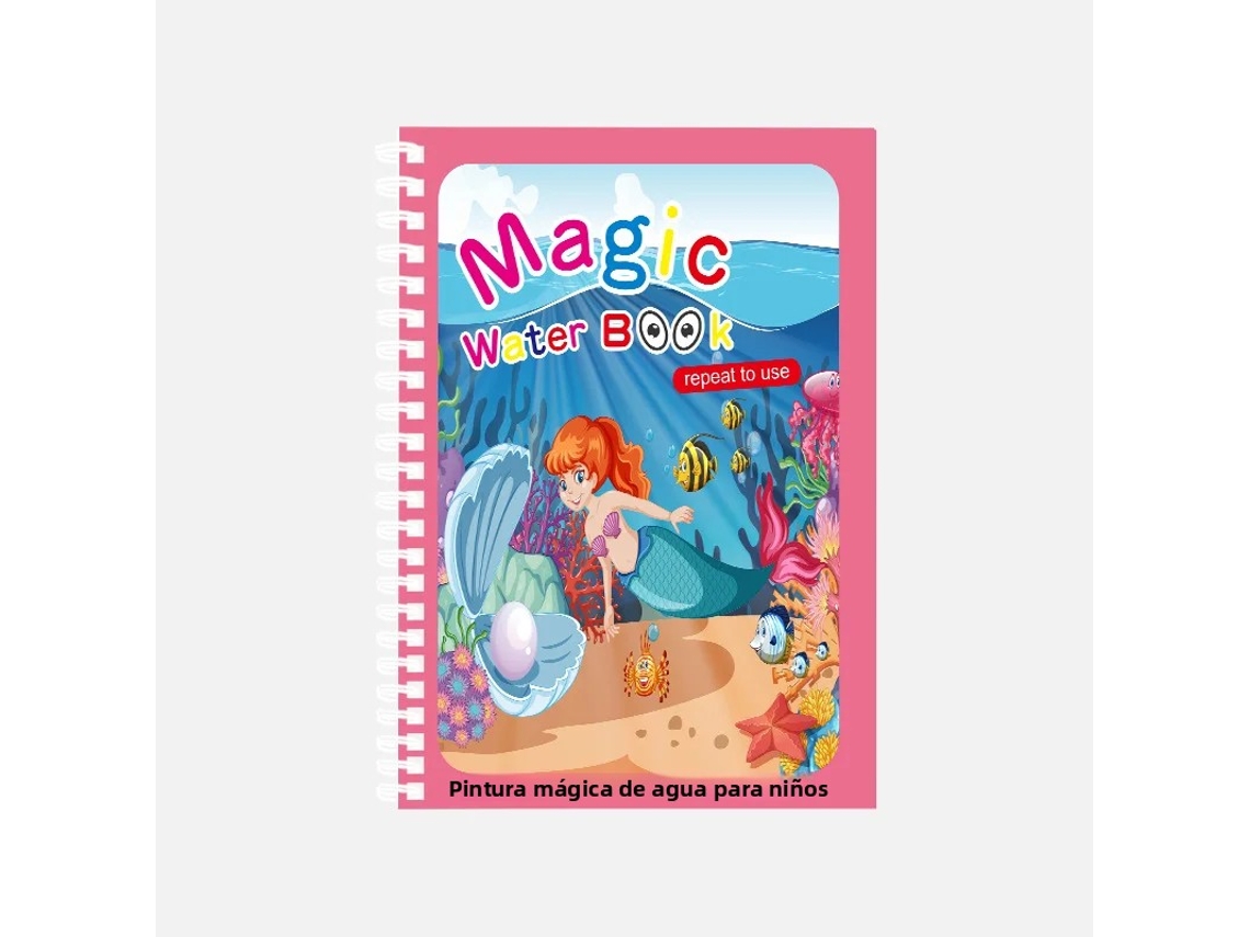 (Sirena + Bolígrafo) Libro de colorear mágico Montessori reutilizable en acuarela