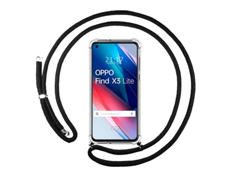 Carcasa Oppo Find X3 Lite 5G TUMUNDOSMARTPHONE Colgante Negro