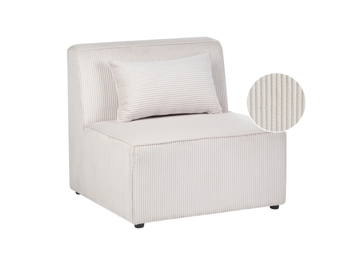 Módulo De Cadeira Beliani Lemvig De Bombazine Creme 83x83x78