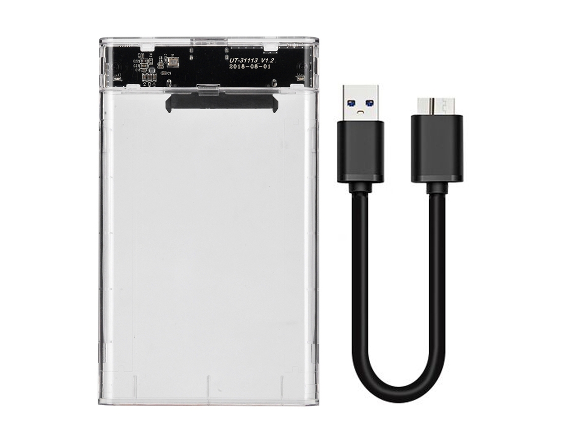 Caja De Disco Duro Móvil Ssd Sata De 2.5 Pulgadas Para Portátil, Usb3.0 Transparente De Alta Velocidad