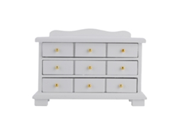 Ats-modelo De Mueble Miniatsura 1/12, Armario De Madera Con Cajones Para Muñecas, Mueble De Dormitorio Blanco