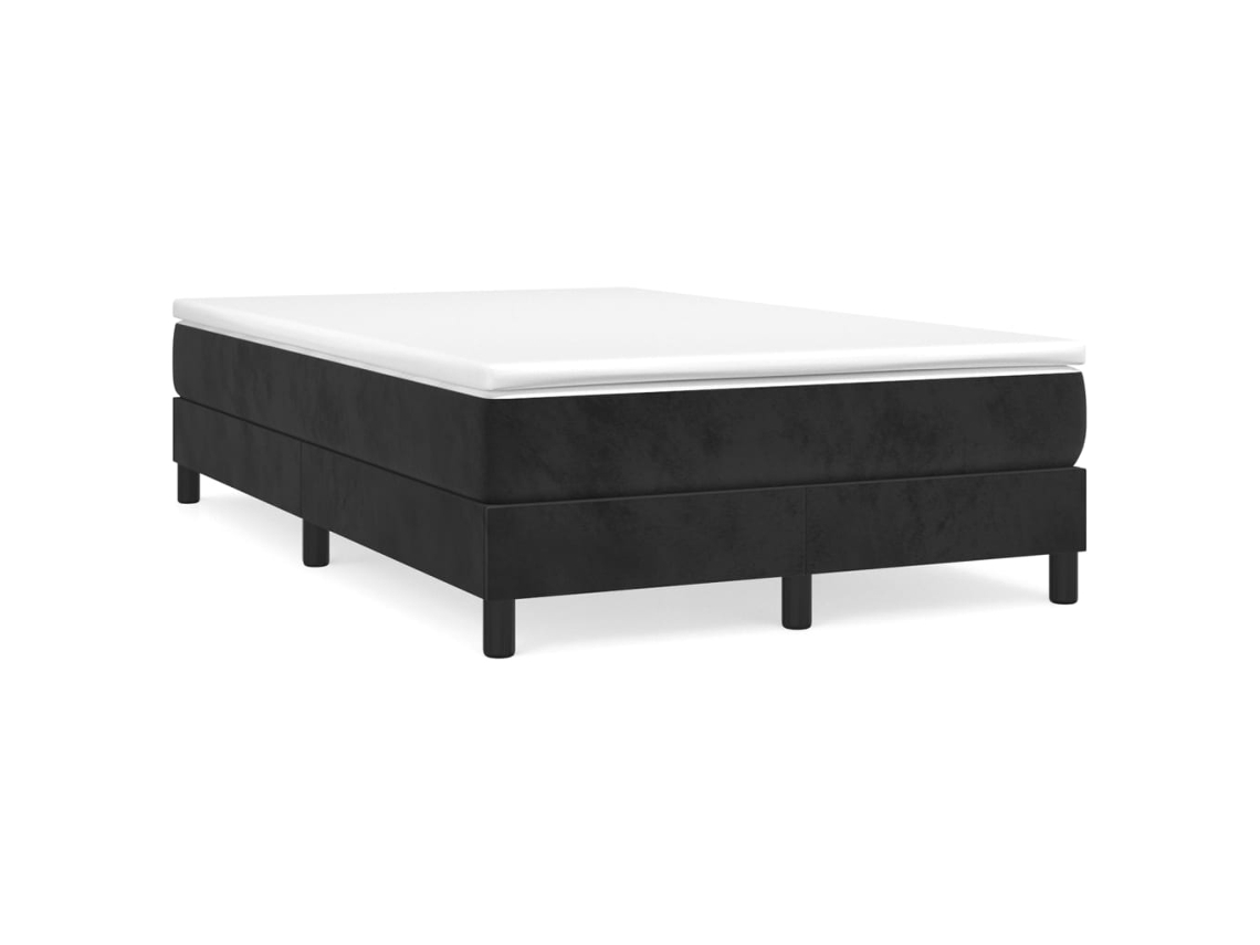 Maison Exclusive - Cama Box Spring Con Colchón Terciopelo Negro 120x200 Cm