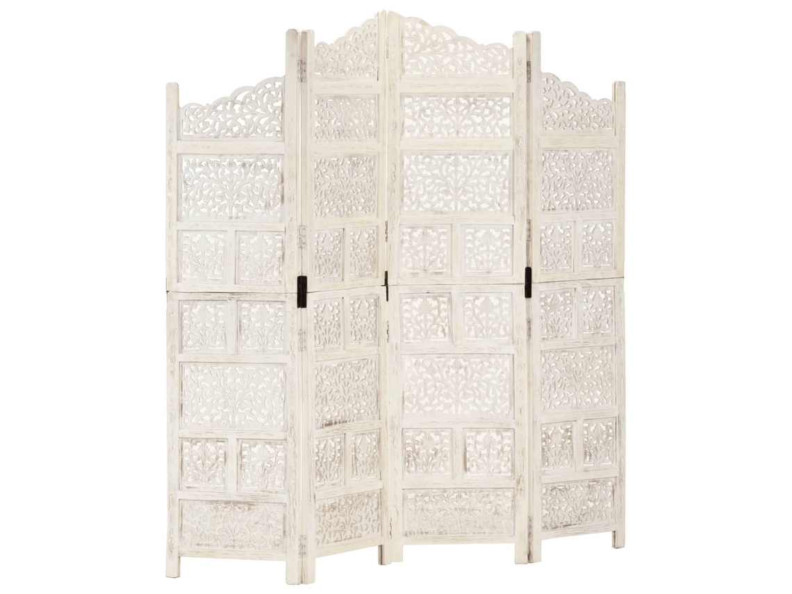 Biombo VIDAXL Blanco Madera (160x165 cm)