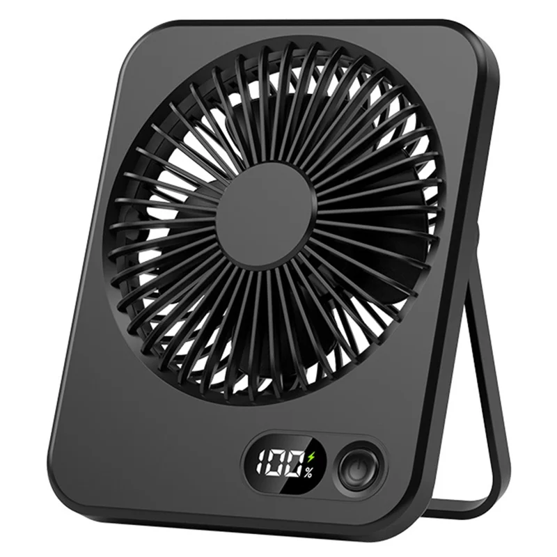 Ventilador De Mesa Chrui Plegable, 5 Velocidades, Pantalla Digitalnegro