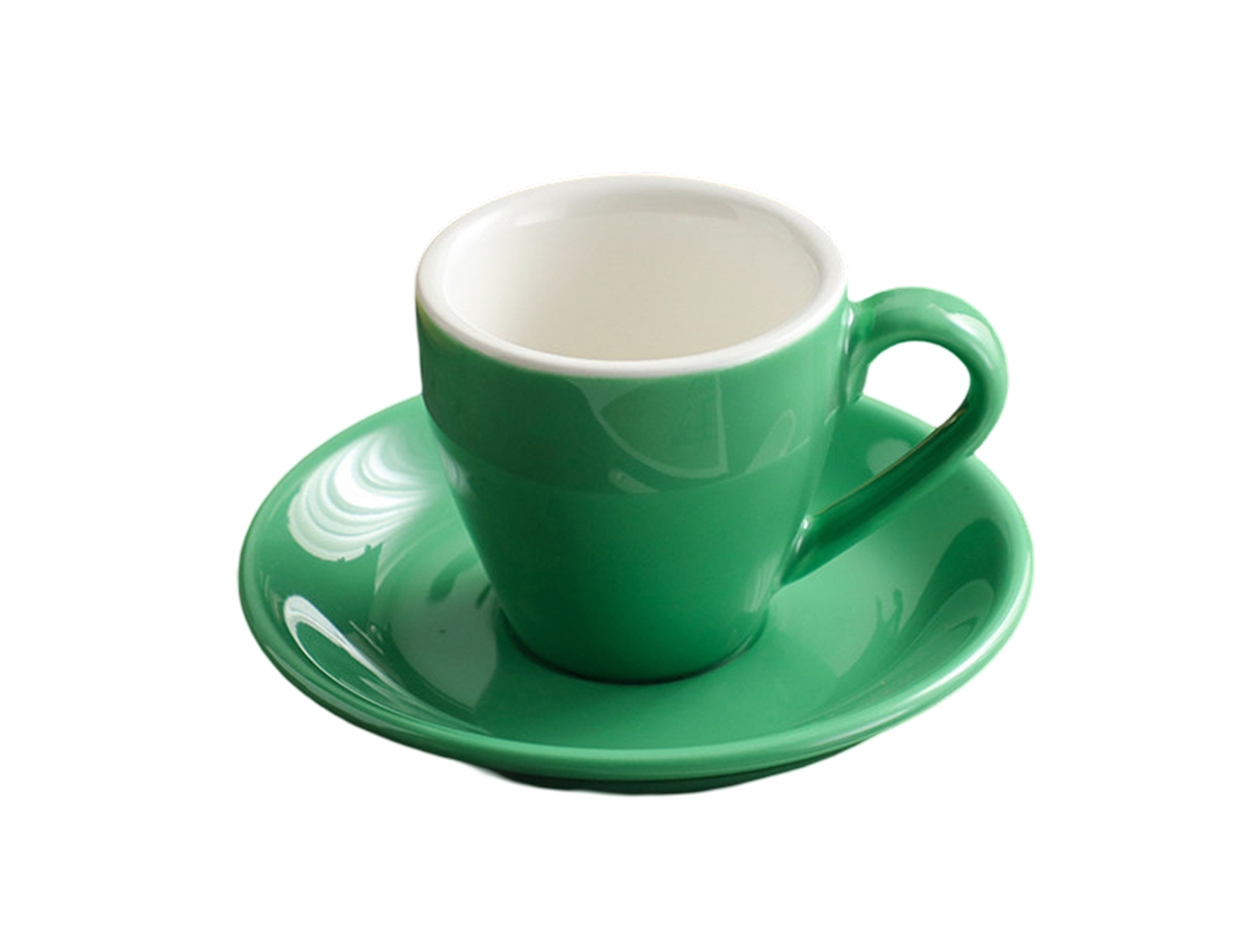 Taza de porcelana para espresso con platillo, 80 ml, 2,7 oz