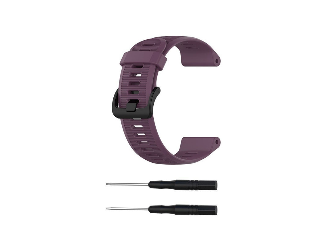 Pulsera para GPS Garmin Fenix 6 con rayas horizontales, silicona morada