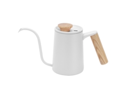 Jarra de café de acero inoxidable 304 de 650 ml para el hogar, pico largo, color blanco