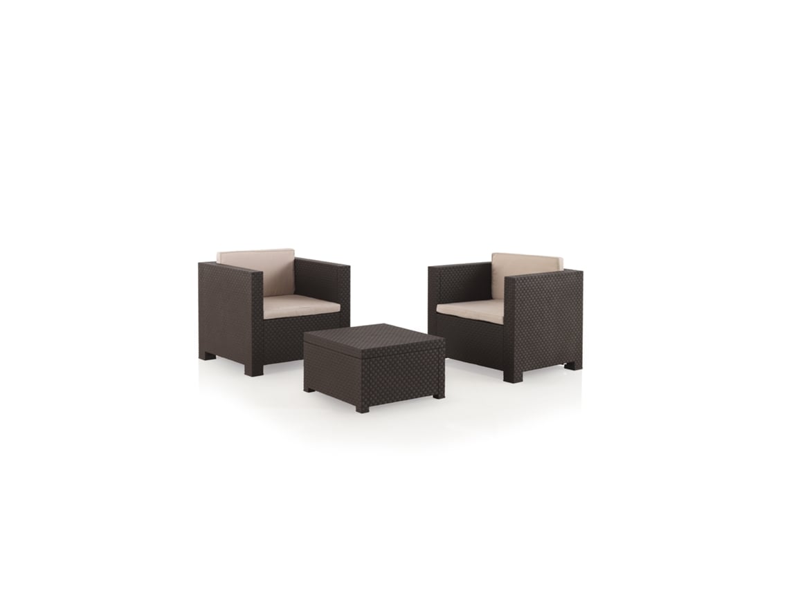 Conjunto de Jardín CONCEPT U Ankara (Marrón - Resina - 74x66x72 cm)