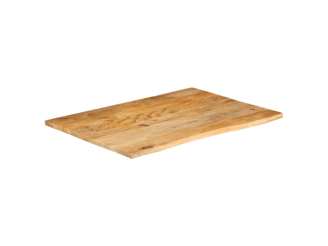 Tablero De Mesa | Superficie De Mesa | Tablero De Escritorio Borde Natural Madera Maciza Mango 100x80x2,5 Cm Wsd64586