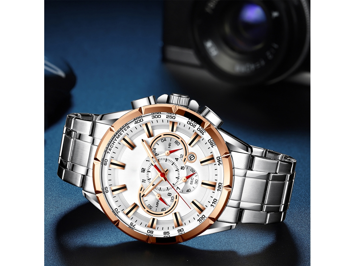 Curren 8363 Reloj Cronógrafo De Cuarzo Para Hombre De Acero Inoxidable