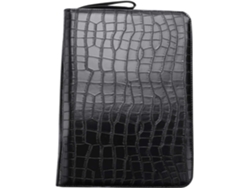 Estuche de gran capacidad para pluma estilográfica en piel sintética negra con 48 compartimentos. Gokoco