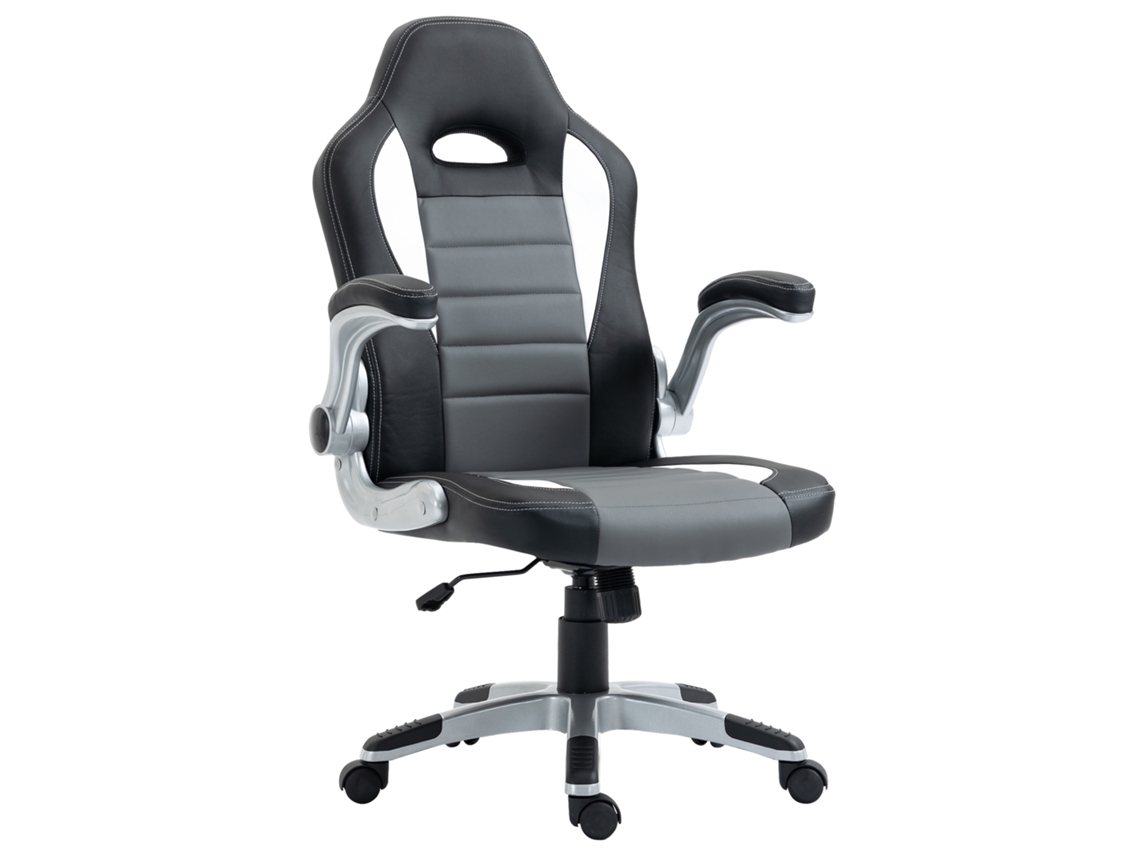 Silla De Oficina Ajustable Con Brazos Plegables, Gris.