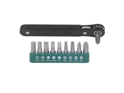 Mini Juego De Destornilladores Edc De 11 Piezas Con Llave De Carraca Reversible Y Ajuste De Precisión De 1/4 Pulg.