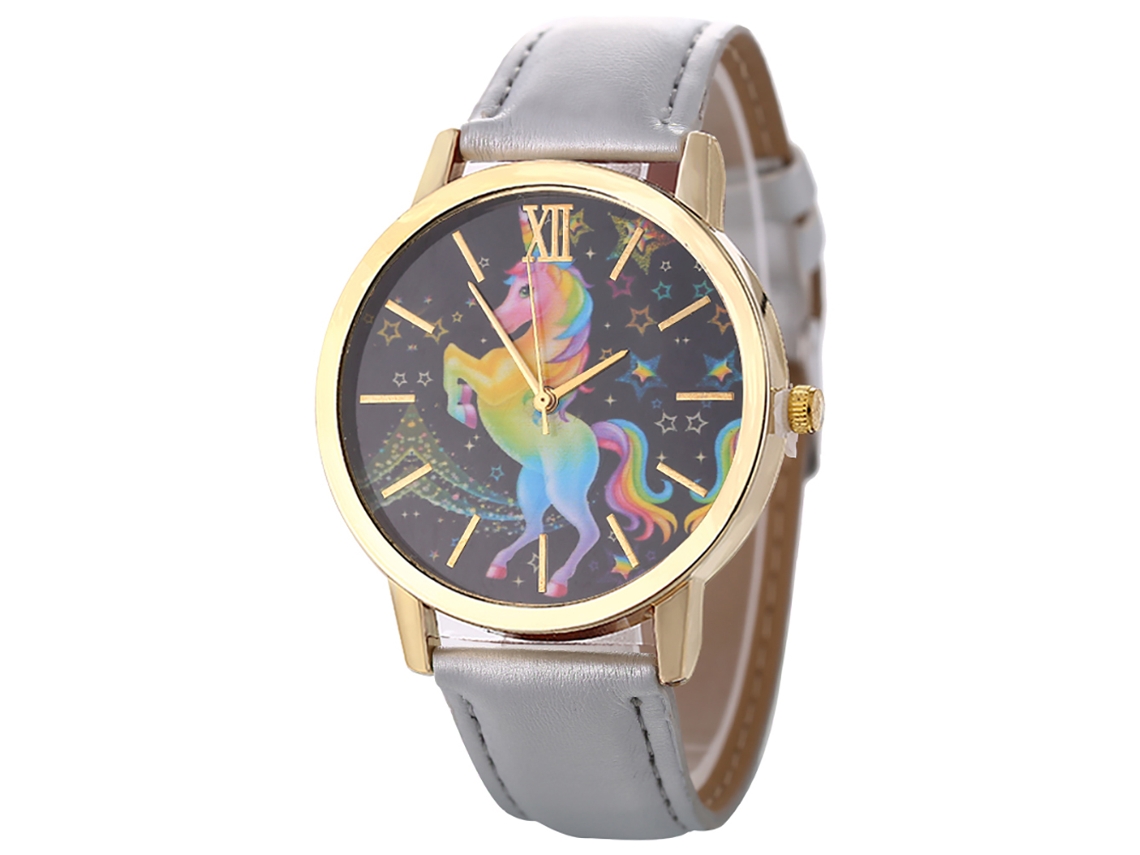 Reloj De Pulsera De Aleación Con Dial Redondo Analógico De Cuarzo Para Mujer Gris