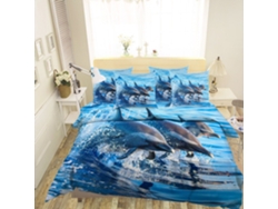 Funda de Edredón AJ WALLPAPER 3D delfines marinos 44 (225 x 260cm)