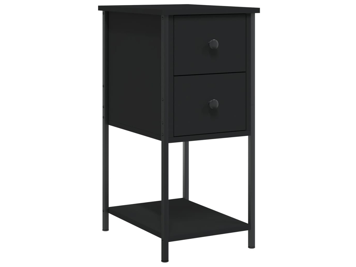Mesita de noche de madera negra derivada de MAISON EXCLUSIVE (32x42x70 cm)