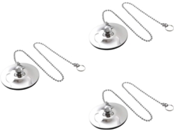 Juego de 3 piezas de drenaje de acero inoxidable con cadena para fregadero y sistema de drenaje, práctico para cocina y Slowmoose