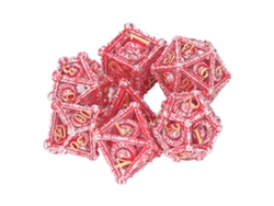 -7pcs Dados Metálicos Poliédricos, Set De Dados Huecos De Latón, Equilibrados Y Portátiles Para Fiesta