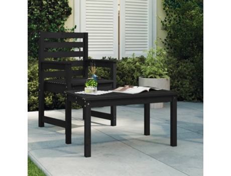 Mesa De Jardín VIDAXL Negro Madera (82.5x50.5x45 cm)