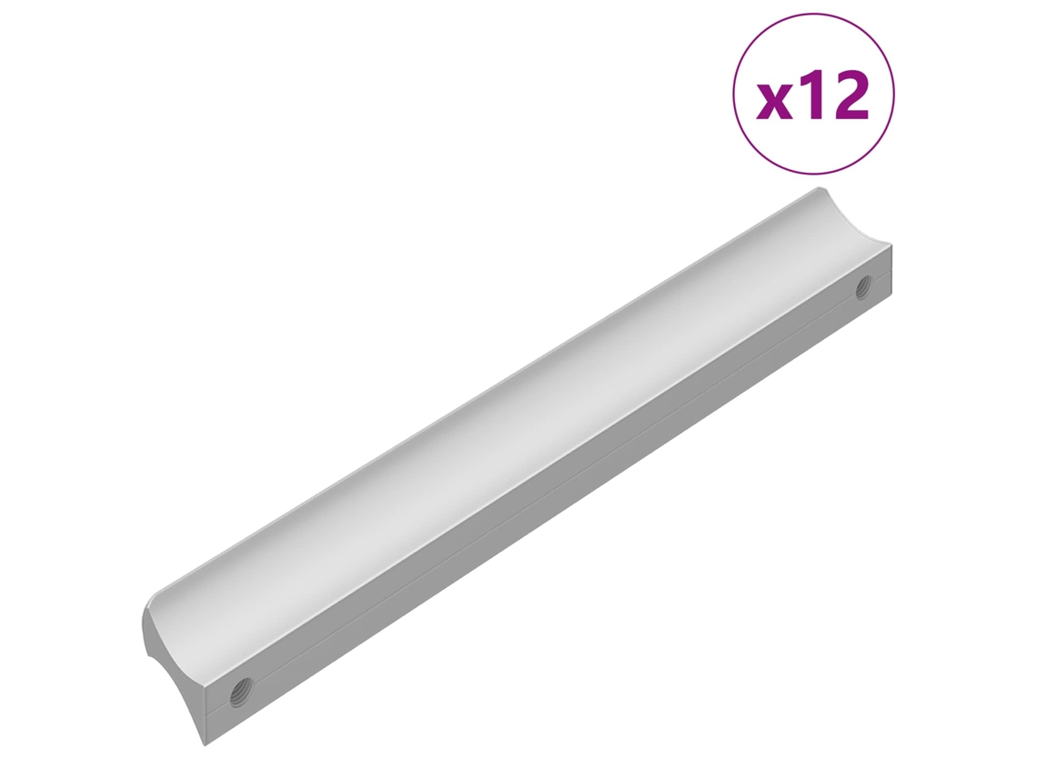 Juego de 12 cables lisos, chapados en plata, 105,7 x 7,4 x 15,5 mm, aluminio, VIDAXL