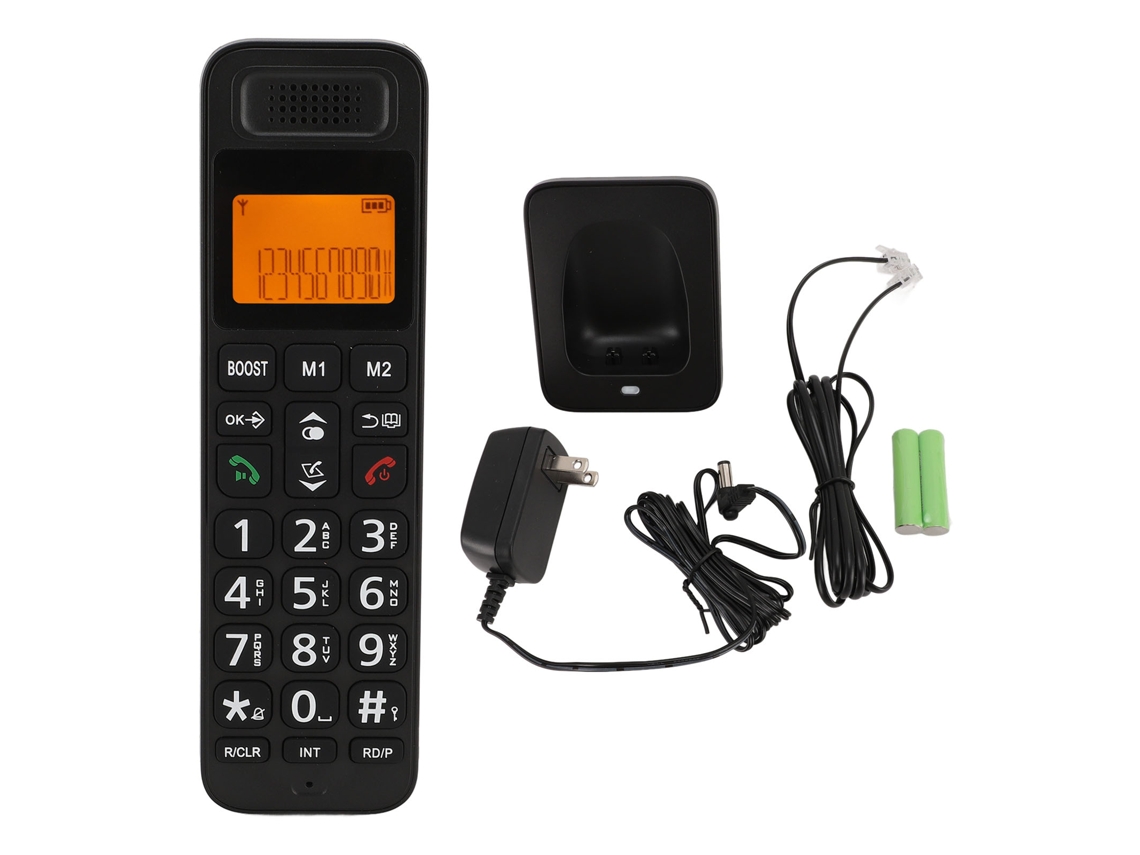 Teléfono Inalámbrico Para El Hogar (botones Grandes, Identificador De Llamadas, Altavoz, Enchufe Estadounidense)
