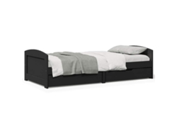 Sofá Cama Con Cajones Diván Sin Irun Lovely Home Madera Negro (90x200)
