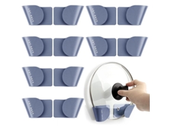 Organizador ajustable Rebe para tapas de ollas y sartenes, estante de almacenamiento Linjou, 6 pares, azul