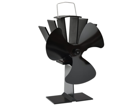 vidaXL Ventilador de estufa accionado por calor 3 aspas negro