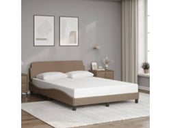 Estructura Cama Sin Colchón Cuero Sintético Capuchino 120x200cm