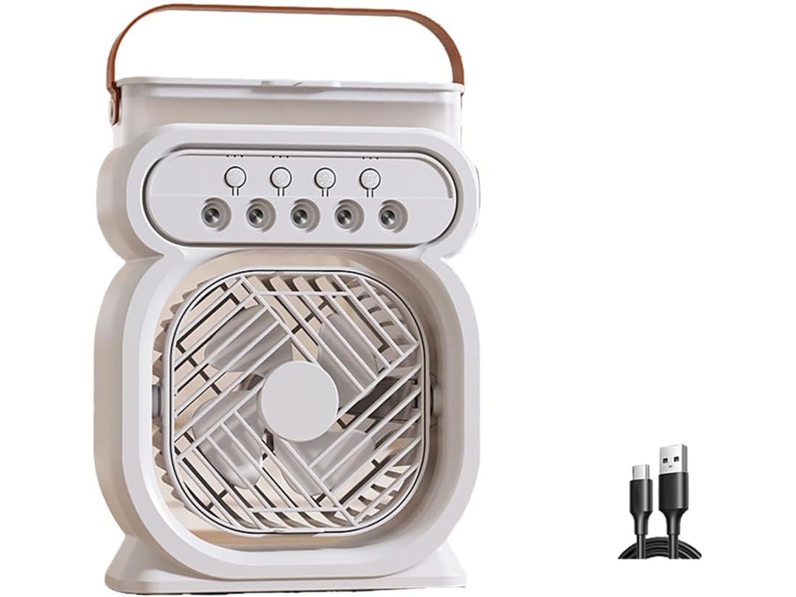 Ventilador De Mesa Eifson Evaporativo 3 Velocidades Con Depósito 450ml Luz Ambientalblanco