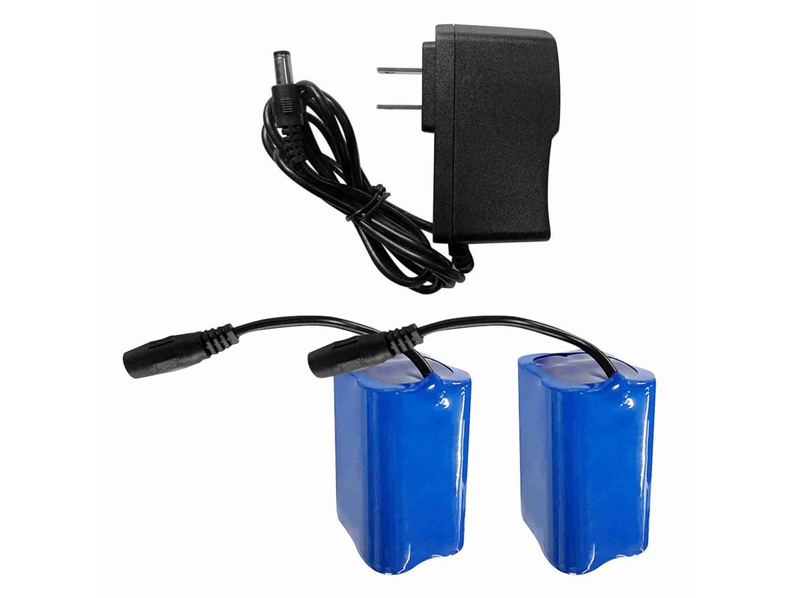 2 Baterias De Litio Recarregáveis 12000mah Com Carregador Para Barcos De Isca De Pesca