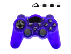 Joystick Inalámbrico De 2,8 Ghz Compatible Con Smartphones, Tabletas Y Decodificadores De Smart Tv. Color Azul Transparente*.