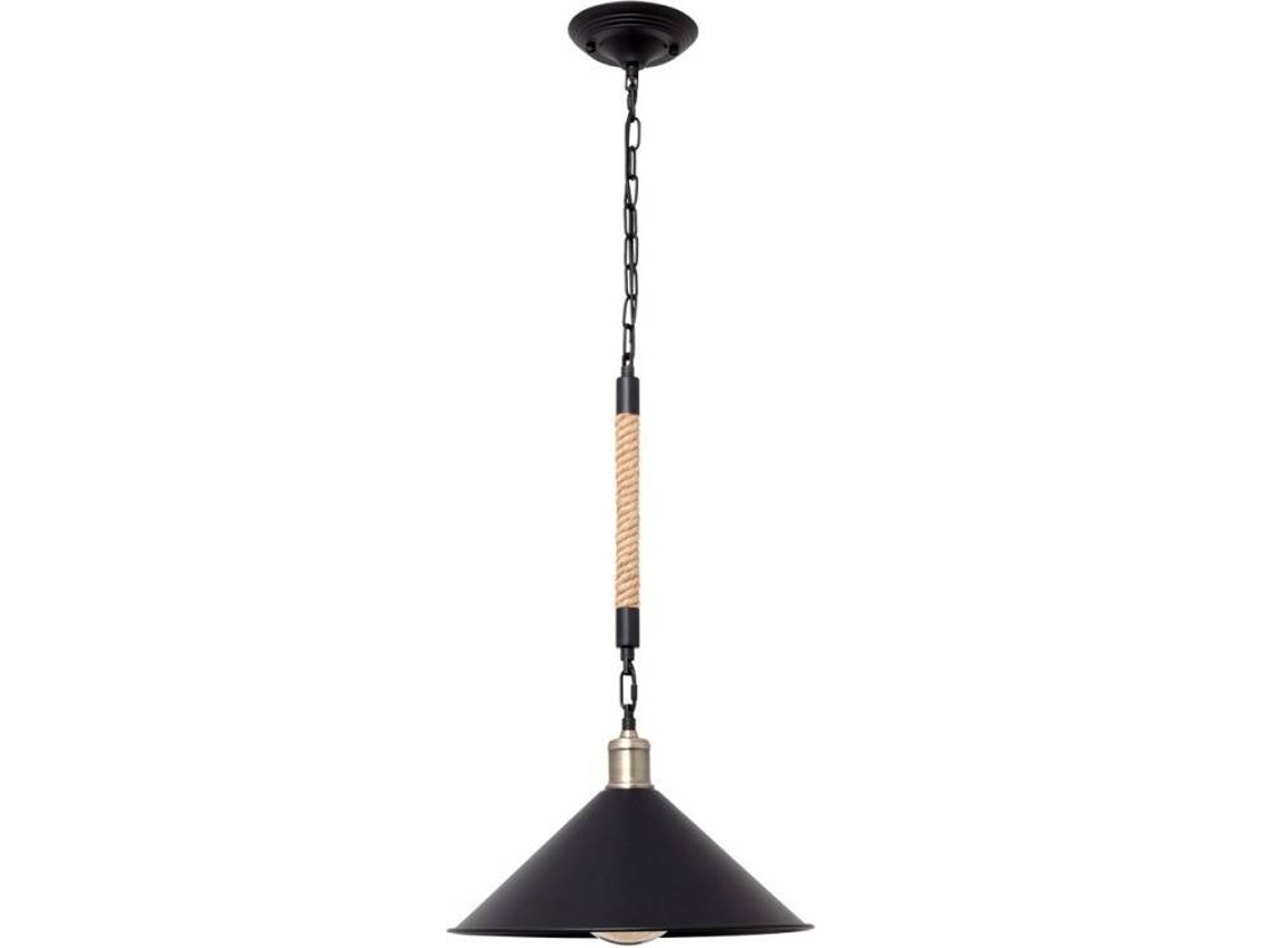 Lámpara de Techo FABRILAMP Soga (Negro - E27 - Máx. 60W - Metal)