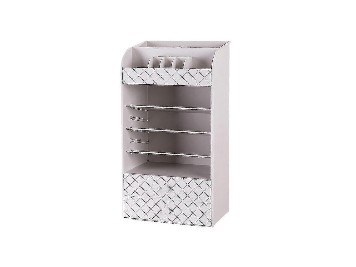 Organizador de cosméticos blanco con cajones, bandeja y expositor para maquillaje. Hengjian