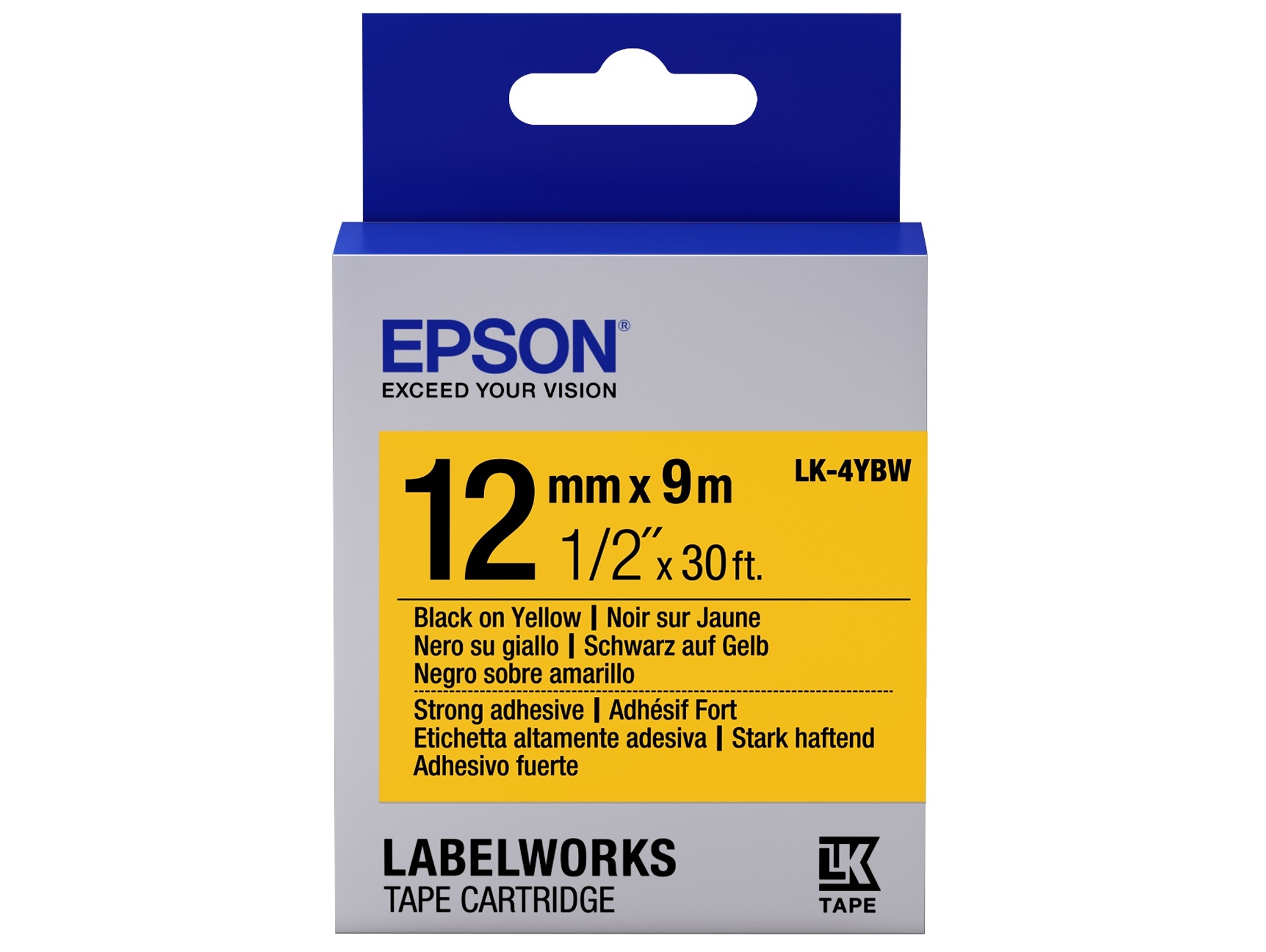 Cinta EPSON LK-4YBW Negra/amarilla 12/9 -