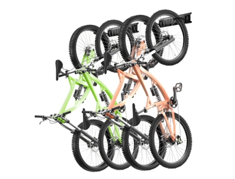 Soporte de Pared para Almacenamiento de Bicicletas para 4 Bicicletas 2 Cascos VEVOR