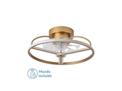 Ventilador 60w Dc Bora Dorado 8 Aspas Transp.18x50x50cm 6 velocidades 3 Colores con remoto, Memoria, Temporizador Y regulador de FABRILAMP