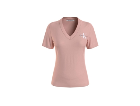 Camiseta CALVIN KLEIN Algodón para Mujer (XS - Rosa)