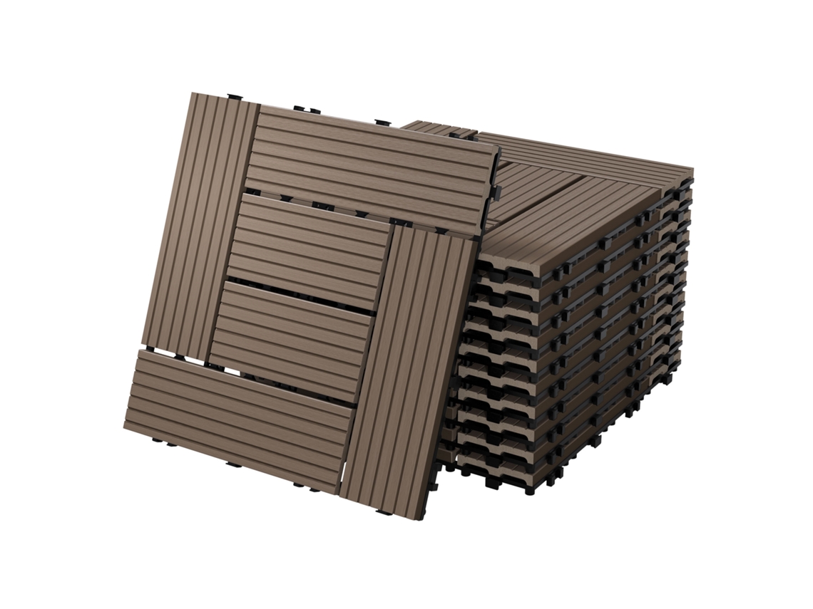 Ecd Germany Baldosas De Patio Wpc De 30x30 Cm 55 Piezas Por 5m² Marrón Oscuro
