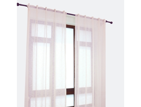 Cortina de lino con trabillas ocultas 140 x 260 cm Rosa - Individual