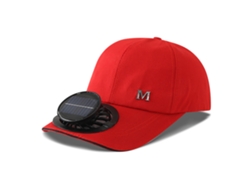 Sombrero Con Ventilador Y Energía Solar (rojo Brillante)
