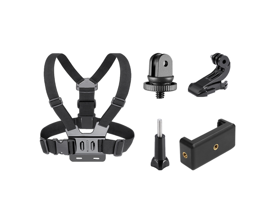Arnés, correa y soporte para cámara de pecho y smartphone, kit de cámara deportiva