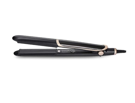 Férula para alisar y rizar 2 en 1 Secado de cabello por infrarrojos Calentamiento rápido Pantalla LED de cerámica negro BISBISOUS