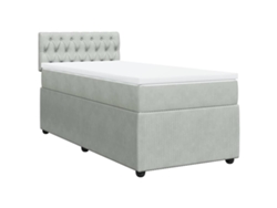 Maison Exclusive - Cama Box Spring Con Colchón Terciopelo Gris Claro 80x200 Cm