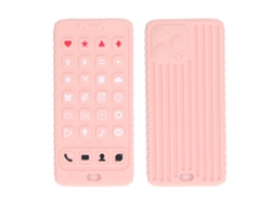 Chupete de silicona con forma de teléfono para bebés, juguete sensorial para la dentición de los lactantes.