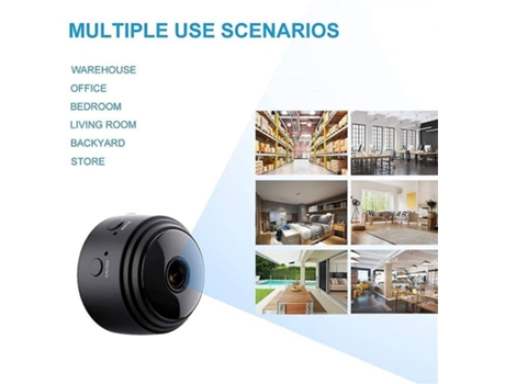 Mini cámara espía inalámbrica Wi-Fi cámara pequeña Full HD 1080P visión nocturna con detección de movimiento negro BISBISOUS