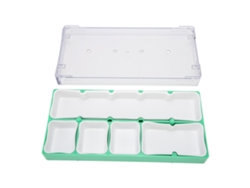 Caja De Almacenamiento Para Piezas De Reloj Con 5 Compartimentos Y Revestimiento De Goma Verde.