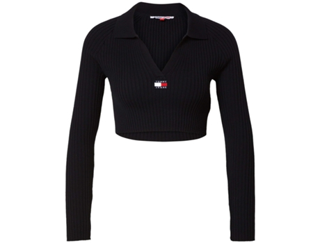 Camiseta de Mujer TOMMY JEANS Jersei Tjw Badge Rib Negro (L)