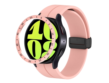 Samsung Galaxy Watch 6 Classic 47 mm Marco de protección de esfera de reloj inteligente con escala de tiempo (oro rosa)